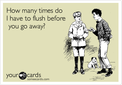 How many times do 
I have to flush before
 you go away?
