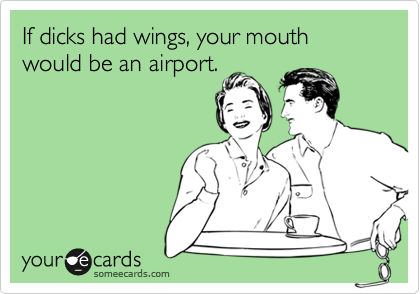 If dicks had wings, your mouth would be an airport.