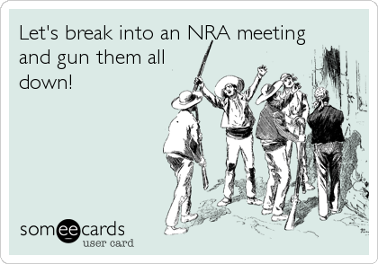 Let's break into an NRA meeting
and gun them all
down!