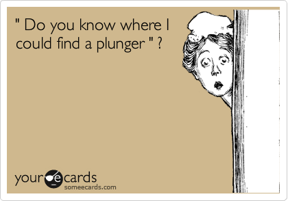" Do you know where I 
could find a plunger " ?
