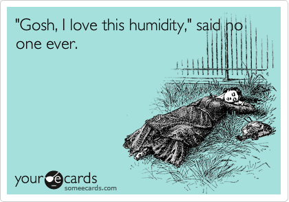 "Gosh, I love this humidity", said no one ever.