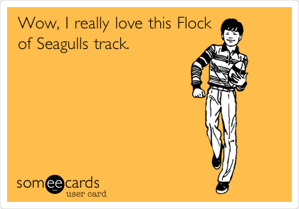 Wow, I really love this Flock
of Seagulls track.