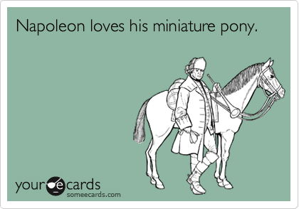 Napoleon loves his miniature pony. 