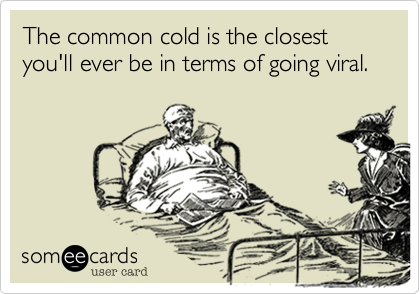The common cold is the closest you'll ever be in terms of going viral.