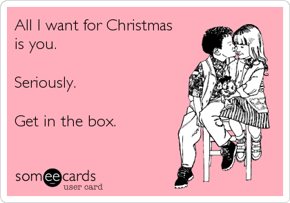 All I want for Christmas 
is you. â™¡ 

Seriously. 

Get in the box.