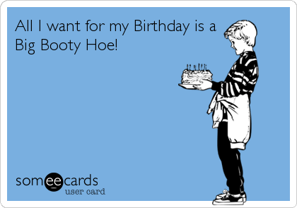 All I want for my Birthday is a
Big Booty Hoe!
