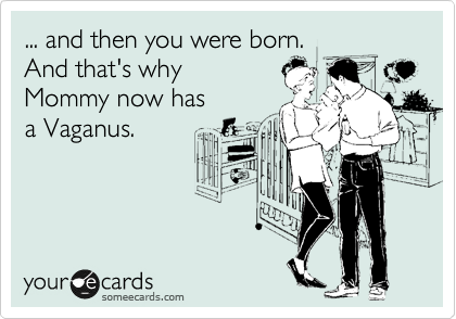 ... and then you were born.  
And that's why 
Mommy now has 
a Vaganus.