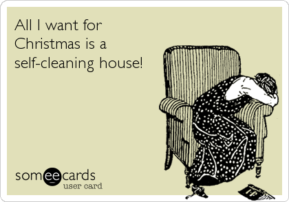 All I want for
Christmas is a
self-cleaning house!