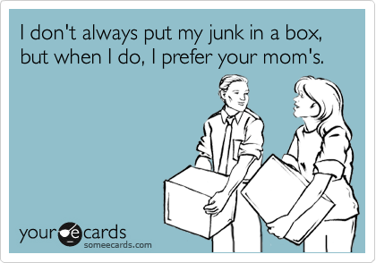 I don't always put my junk in a box, but when I do, I prefer your mom's.