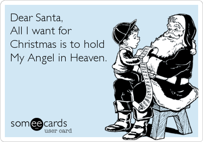Dear Santa,
All I want for
Christmas is to hold
My Angel in Heaven.