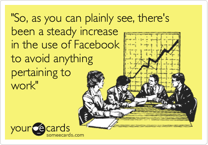 "So, as you can plainly see, there's been a steady increase
in the use of Facebook
to avoid anything
pertaining to
work"