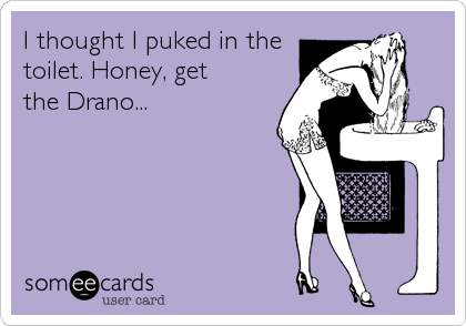 I thought I puked in the 
toilet. Honey, get 
the Drano... 
