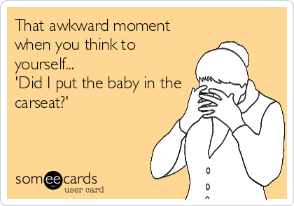 That awkward moment
when you think to
yourself...
'Did I put the baby in the
carseat?'