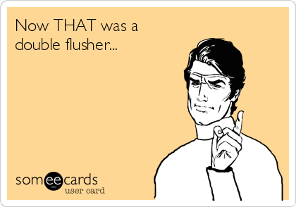 Now THAT was a
double flusher...