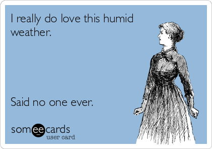I really do love this humid
weather.




Said no one ever.