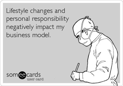 Lifestyle changes and
personal responsibility
negatively impact my
business model.