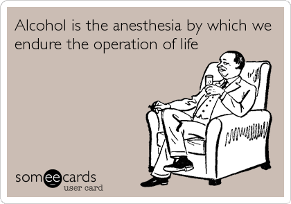 Alcohol is the anesthesia by which we
endure the operation of life