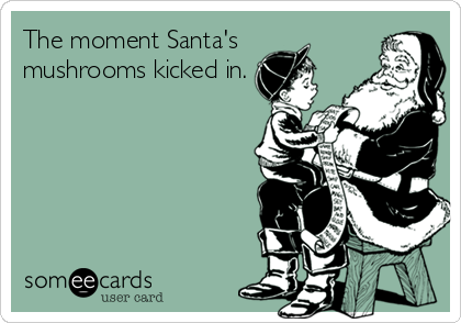 The moment Santa's
mushrooms kicked in.