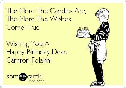 The More The Candles Are,
The More The Wishes
Come True

Wishing You A 
Happy Birthday Dear.
Camron Folarin!