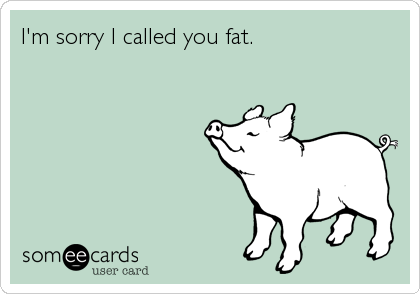 I'm sorry I called you fat.