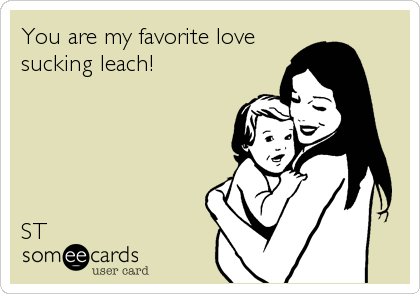 You are my favorite love
sucking leach!





ST