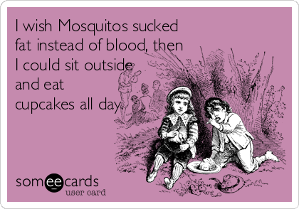 I wish Mosquitos sucked
fat instead of blood, then
I could sit outside
and eat
cupcakes all day.