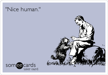 "Nice human."