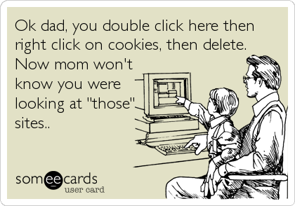 Ok dad, you double click here then
right click on cookies, then delete.
Now mom won't
know you were
looking at "those"
sites..