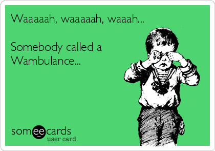 Waaaaah, waaaaah, waaah...

Somebody called a
Wambulance...
