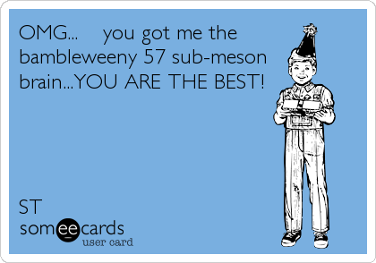OMG...    you got me the
bambleweeny 57 sub-meson
brain...YOU ARE THE BEST!




ST