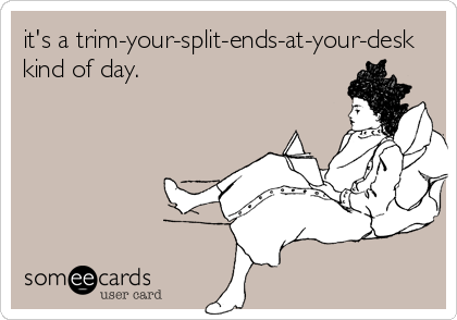 it's a trim-your-split-ends-at-your-desk
kind of day.