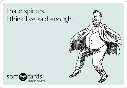 I hate spiders.  
I think I've said enough.