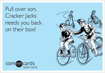 Pull over son,
Cracker Jacks
needs you back
on their box!