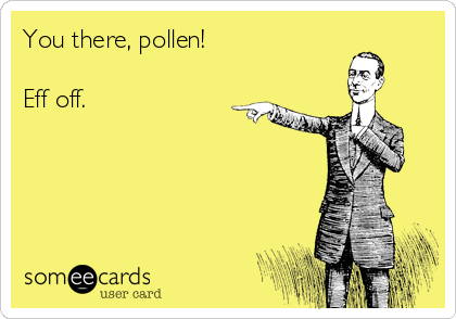 You there, pollen! 

Eff off.