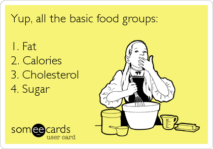 Yup, all the basic food groups:  

1. Fat  
2. Calories 
3. Cholesterol 
4. Sugar