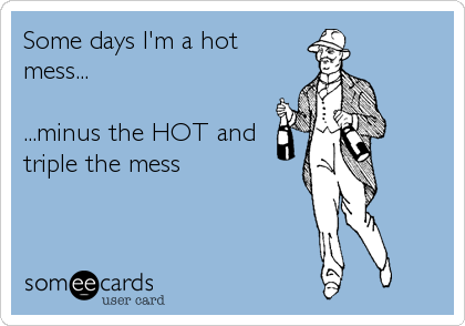 Some days I'm a hot
mess...

...minus the HOT and
triple the mess