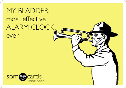 MY BLADDER:
most effective 
ALARM CLOCK
ever