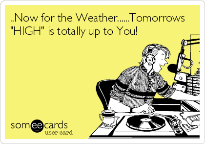 ..Now for the Weather......Tomorrows
"HIGH" is totally up to You!