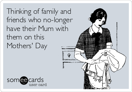 Thinking of family and
friends who no-longer
have their Mum with
them on this 
Mothers' Day