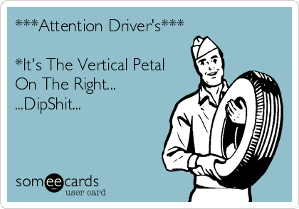 ***Attention Driver's***

*It's The Vertical Petal
On The Right... 
...DipShit...