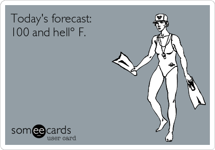 Today's forecast:
100 and hell° F.