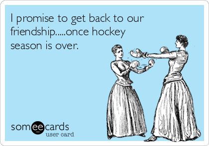 I promise to get back to our
friendship.....once hockey
season is over.