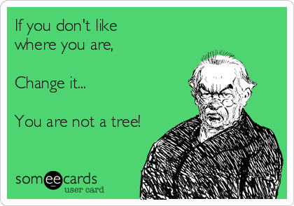 If you don't like
where you are,

Change it...

You are not a tree!