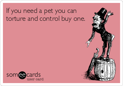 If you need a pet you can
torture and control buy one.