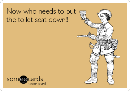 Now who needs to put
the toilet seat down!!