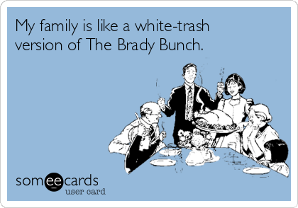 My family is like a white-trash
version of The Brady Bunch.