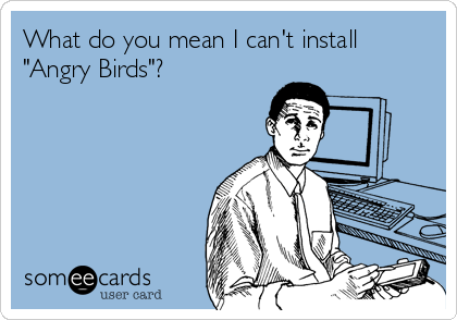 What do you mean I can't install
"Angry Birds"?