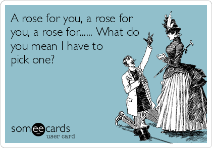 A rose for you, a rose for
you, a rose for...... What do
you mean I have to
pick one?