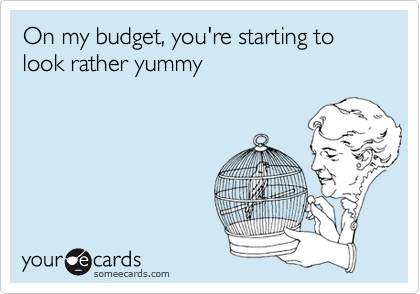 On my budget, you're starting to look rather yummy