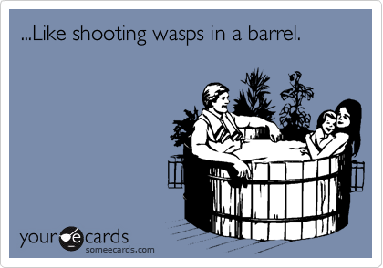 ...Like shooting wasps in a barrel.